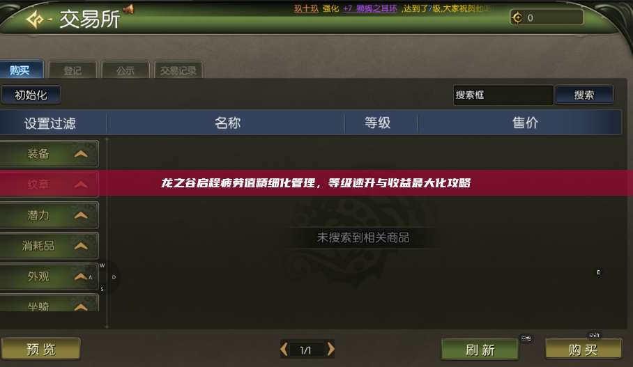 龙之谷启程疲劳值精细化管理，等级速升与收益最大化攻略 第1张